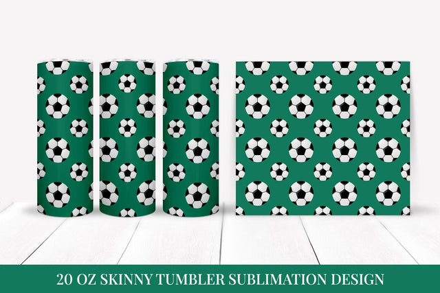 Soccer Balls Skinny Tumbler Wrap Sublimation Design 09 Sublimation LaBelezoka 