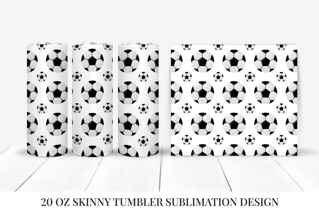 Soccer Balls Skinny Tumbler Wrap Sublimation Design 10 Sublimation LaBelezoka 