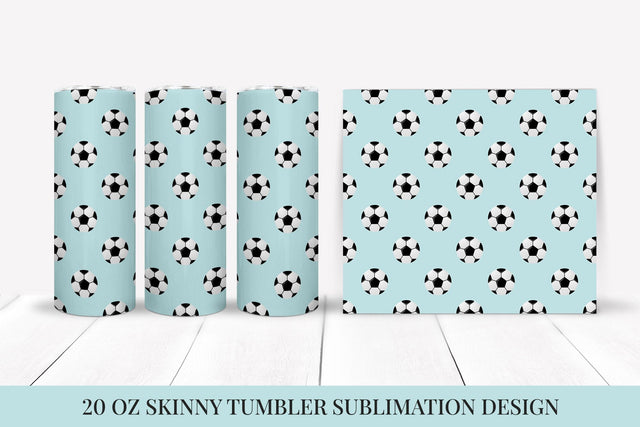 Soccer Balls Skinny Tumbler Wrap Sublimation Design Sublimation LaBelezoka 