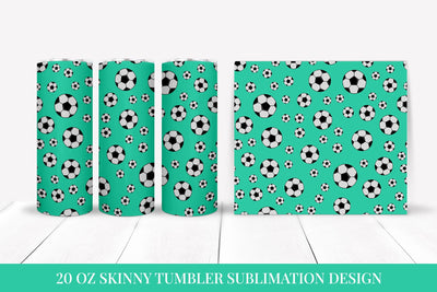 Soccer Balls Skinny Tumbler Wrap Sublimation Design Sublimation LaBelezoka 