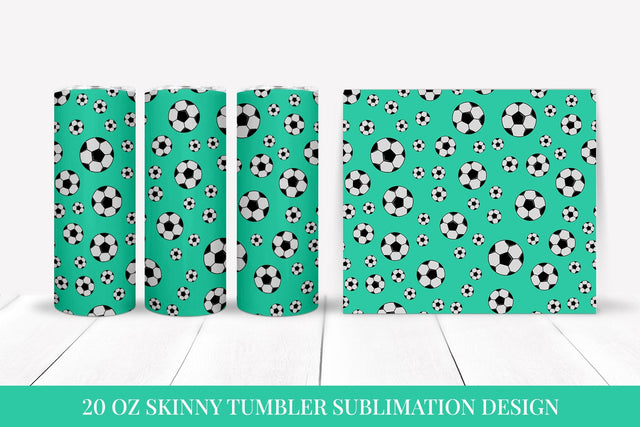 Soccer Balls Skinny Tumbler Wrap Sublimation Design Sublimation LaBelezoka 