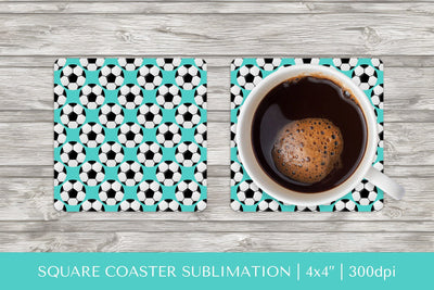Soccer balls square coaster sublimation. Sports coaster Sublimation LaBelezoka 
