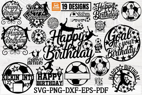Soccer Birthday SVG Bundle | Happy Birthday SVG Cake Toppers SVG TonisArtStudio 