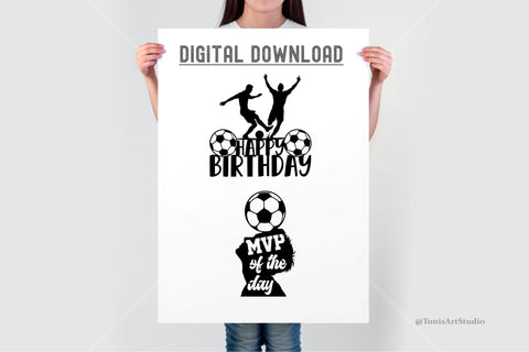 Soccer Birthday SVG Bundle | Happy Birthday SVG Cake Toppers SVG TonisArtStudio 