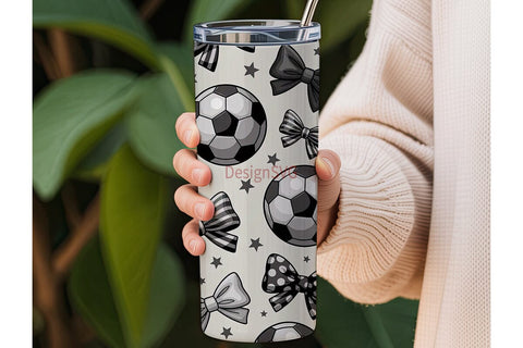 Soccer Bows 20oz Tumbler Wrap Sublimation DesignSVG 
