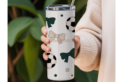Soccer Bows 20oz Tumbler Wrap Sublimation DesignSVG 