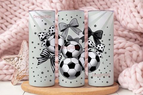 Soccer Bows 20oz Tumbler Wrap Sublimation DesignSVG 