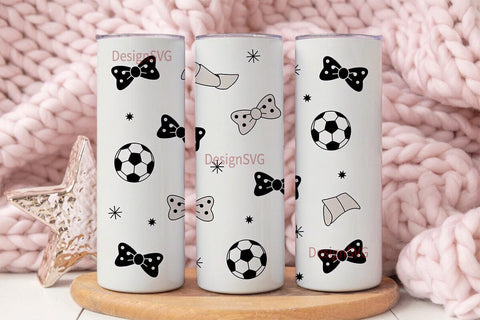 Soccer Bows 20oz Tumbler Wrap Sublimation DesignSVG 