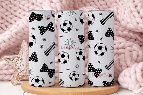 Soccer Bows 20oz Tumbler Wrap Sublimation DesignSVG 