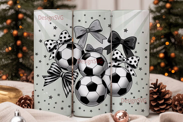 Soccer Bows 20oz Tumbler Wrap Sublimation DesignSVG 