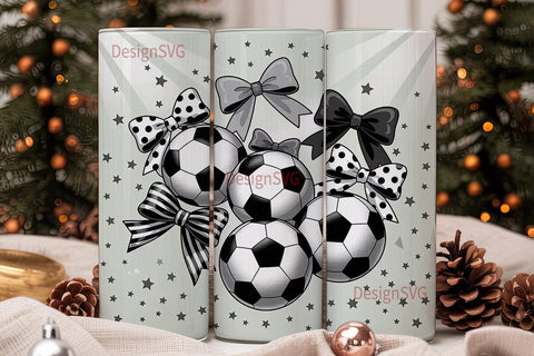 Soccer Bows 20oz Tumbler Wrap Sublimation DesignSVG 