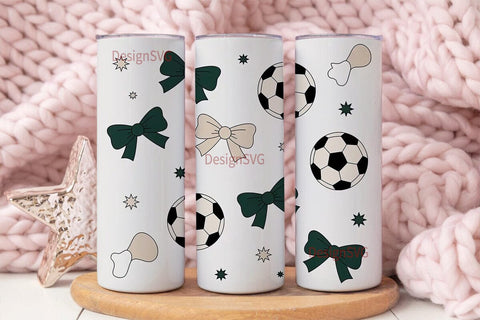 Soccer Bows 20oz Tumbler Wrap Sublimation DesignSVG 