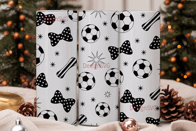 Soccer Bows 20oz Tumbler Wrap Sublimation DesignSVG 