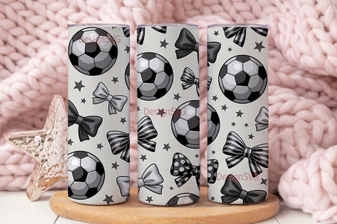 Soccer Bows 20oz Tumbler Wrap Sublimation DesignSVG 