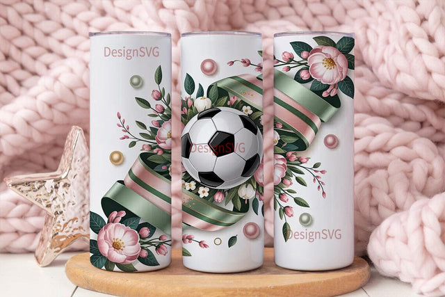 Soccer Christmas Tumbler Wrap Sublimation DesignSVG 