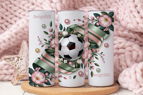 Soccer Christmas Tumbler Wrap Sublimation DesignSVG 