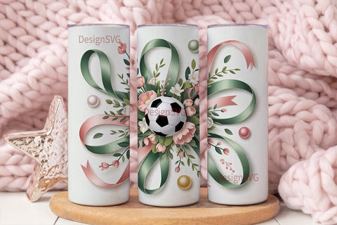 Soccer Christmas Tumbler Wrap Sublimation DesignSVG 
