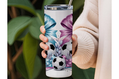 Soccer Christmas Tumbler Wrap Sublimation DesignSVG 