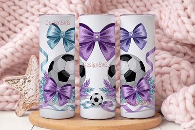 Soccer Christmas Tumbler Wrap Sublimation DesignSVG 