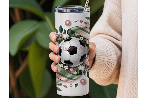 Soccer Christmas Tumbler Wrap Sublimation DesignSVG 