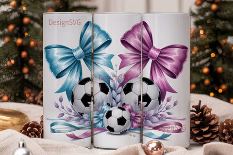Soccer Christmas Tumbler Wrap Sublimation DesignSVG 