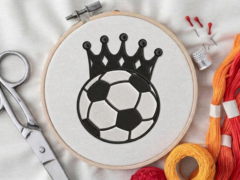 Soccer Crown Embroidery Design, Football King Machine Embroidery File, Soccer Ball Sports Design, Boys Shirt Embroidery/Applique DESIGNS DesignDestine 