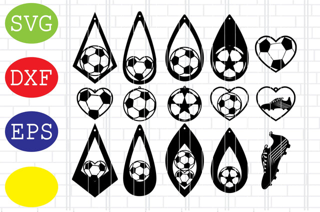 Soccer Earring Svg, Sport Earring Svg, Soccer Ball Svg, Jpg, Eps, Dxf Files SVG DigitalSvgFiles 