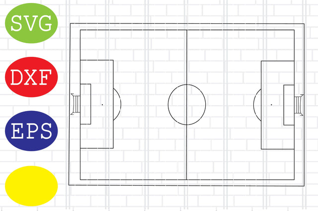 Soccer Field Outline, Soccer Vector Svg, Ball Illustration Svg, Jpg, Eps, Dxf Files SVG DigitalSvgFiles 