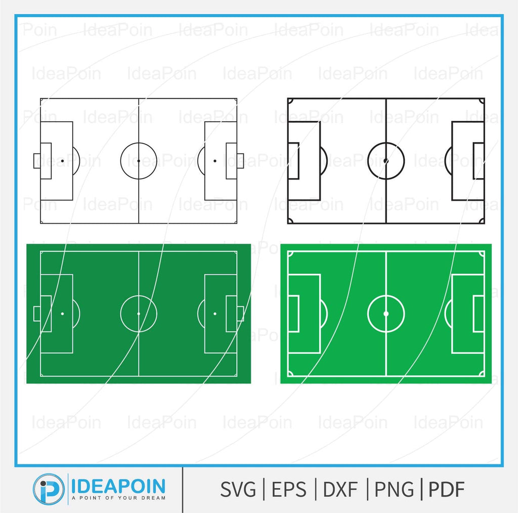 Soccer Field SVG, Regulation Soccer Field, Field Outline Clip Art ...