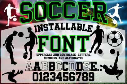 Soccer Font SVG, OTF, TTF, Football Font, Soccer Silhouettes SVG TonisArtStudio 