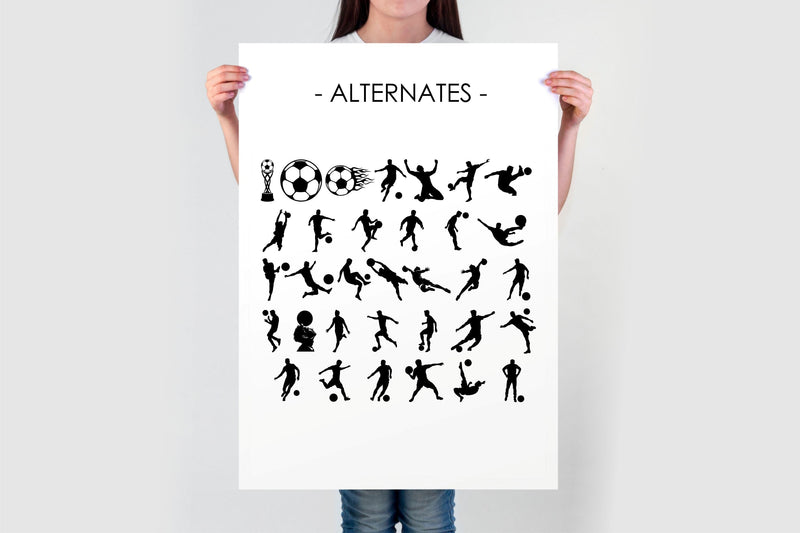 Soccer Font SVG, OTF, TTF, Football Font, Soccer Silhouettes - So Fontsy