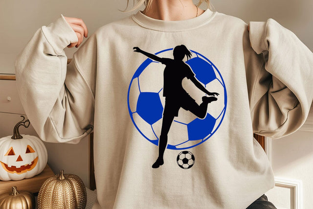 Soccer Girl Against Ball Svg SVG DesignDestine 