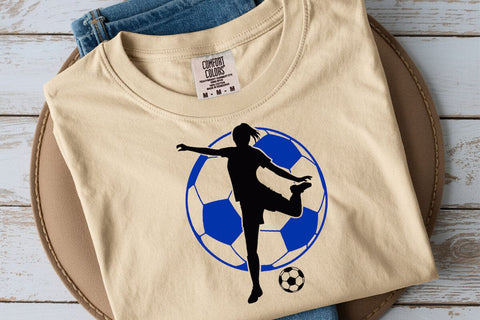 Soccer Girl Against Ball Svg SVG DesignDestine 
