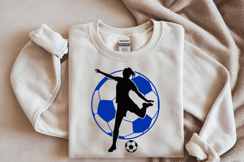 Soccer Girl Against Ball Svg SVG DesignDestine 