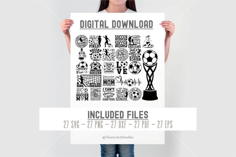 Soccer Girl SVG Bundle | 27 Designs for Cricut & Silhouette SVG TonisArtStudio 