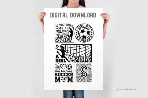 Soccer Girl SVG Bundle | 27 Designs for Cricut & Silhouette SVG TonisArtStudio 