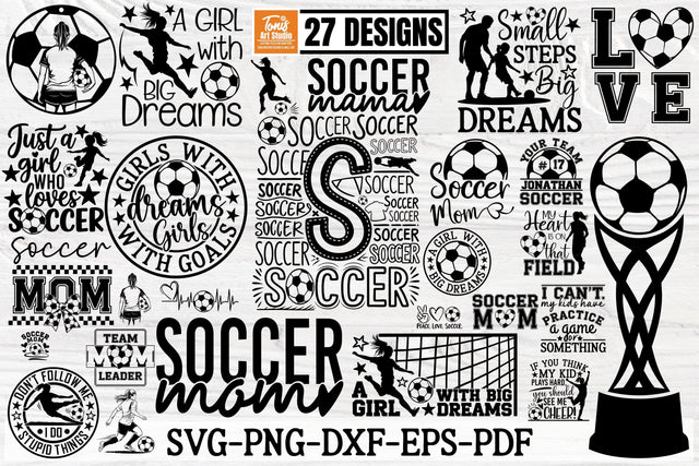 Soccer Girl SVG Bundle | 27 Designs for Cricut & Silhouette SVG TonisArtStudio 