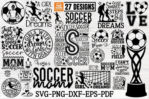 Soccer Girl SVG Bundle | 27 Designs for Cricut & Silhouette SVG TonisArtStudio 