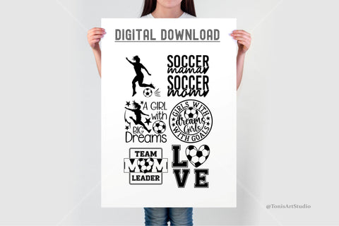 Soccer Girl SVG Bundle | 27 Designs for Cricut & Silhouette SVG TonisArtStudio 