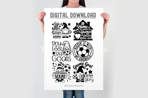 Soccer Gnomes SVG Bundle | Funny Soccer Quotes | Sports SVG SVG TonisArtStudio 