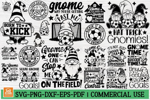 Soccer Gnomes SVG Bundle | Funny Soccer Quotes | Sports SVG SVG TonisArtStudio 