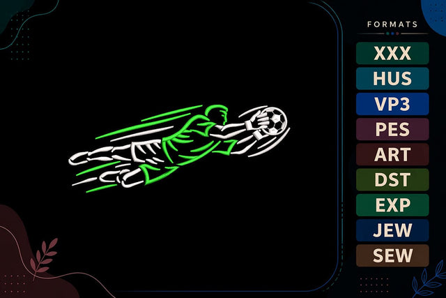 Soccer Goalkeeper Football Sports Embroidery Design Embroidery/Applique DESIGNS sg embroidery 