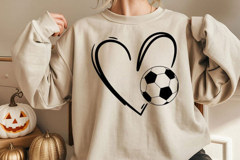 Soccer Heart Svg, Football T-shirt, Cheer Mom Svg, Game Day Svg, Hand Drawn Heart Svg SVG DesignDestine 