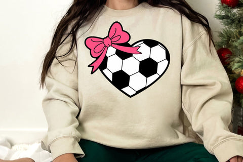 Soccer Heart SVG - Soccer Bow SVG - Soccer SVG - Soccer Ball Heart svg SVG DesignDestine 