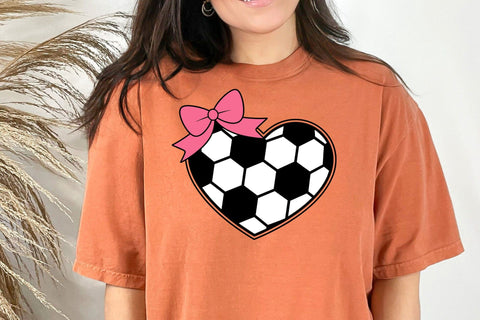 Soccer Heart SVG - Soccer Bow SVG - Soccer SVG - Soccer Ball Heart svg SVG DesignDestine 