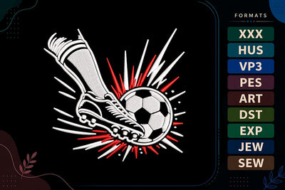 Soccer Kick Action Football Embroidery Design Embroidery/Applique DESIGNS sg embroidery 