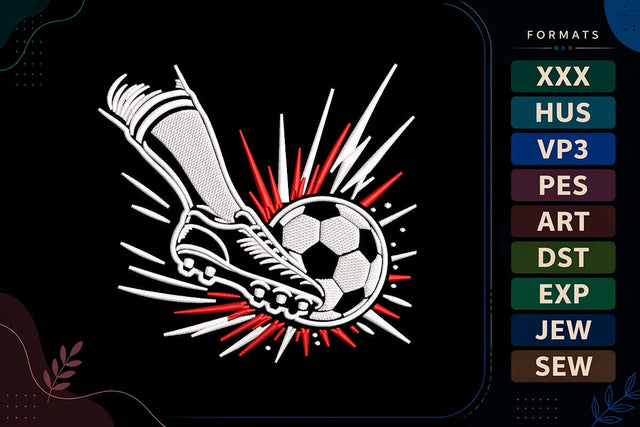 Soccer Kick Action Football Embroidery Design Embroidery/Applique DESIGNS sg embroidery 