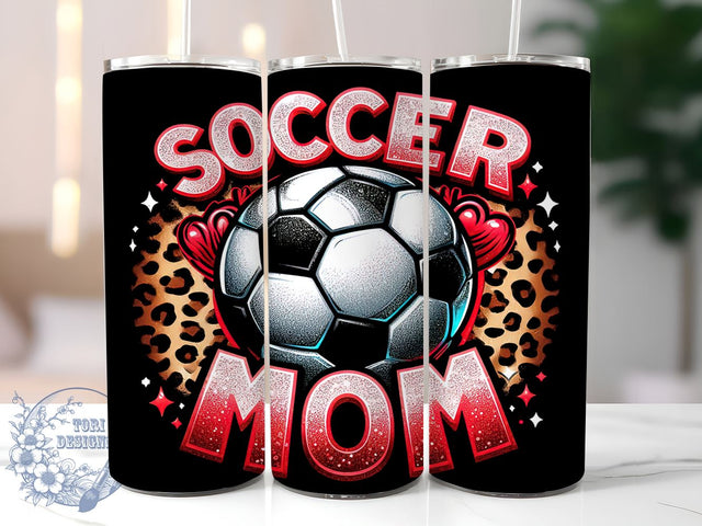 Soccer Mom 20oz Skinny Tumbler, Soccer Tumbler Png, Straight & Tapered Tumbler Wrap, Instant Digital Download Sublimation ToriDesigns 