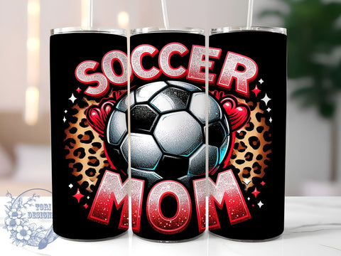 Soccer Mom 20oz Skinny Tumbler, Soccer Tumbler Png, Straight & Tapered Tumbler Wrap, Instant Digital Download Sublimation ToriDesigns 