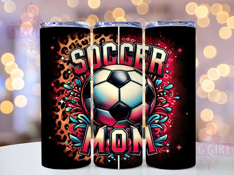 Soccer Mom 20oz Tumbler Wrap Sublimation Design, Straight Tapered Tumbler Wrap, Soccer Tumbler Png, Instant Digital Download Sublimation SvggirlplusArt 